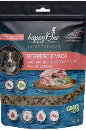 Półwilgotny Przysmak dla psa happyOne Mediterraneum jagnięcina z wołowiną 190g