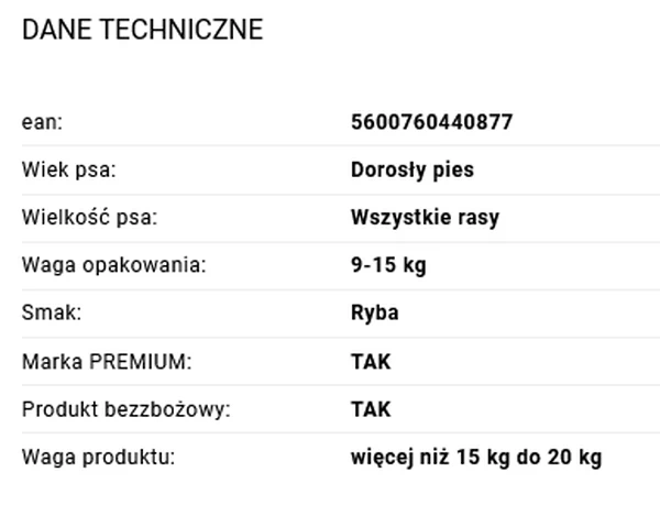 happyOne Rice & Salmon łosoś/ryż 15kg - specyfikacja
